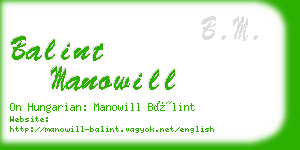 balint manowill business card